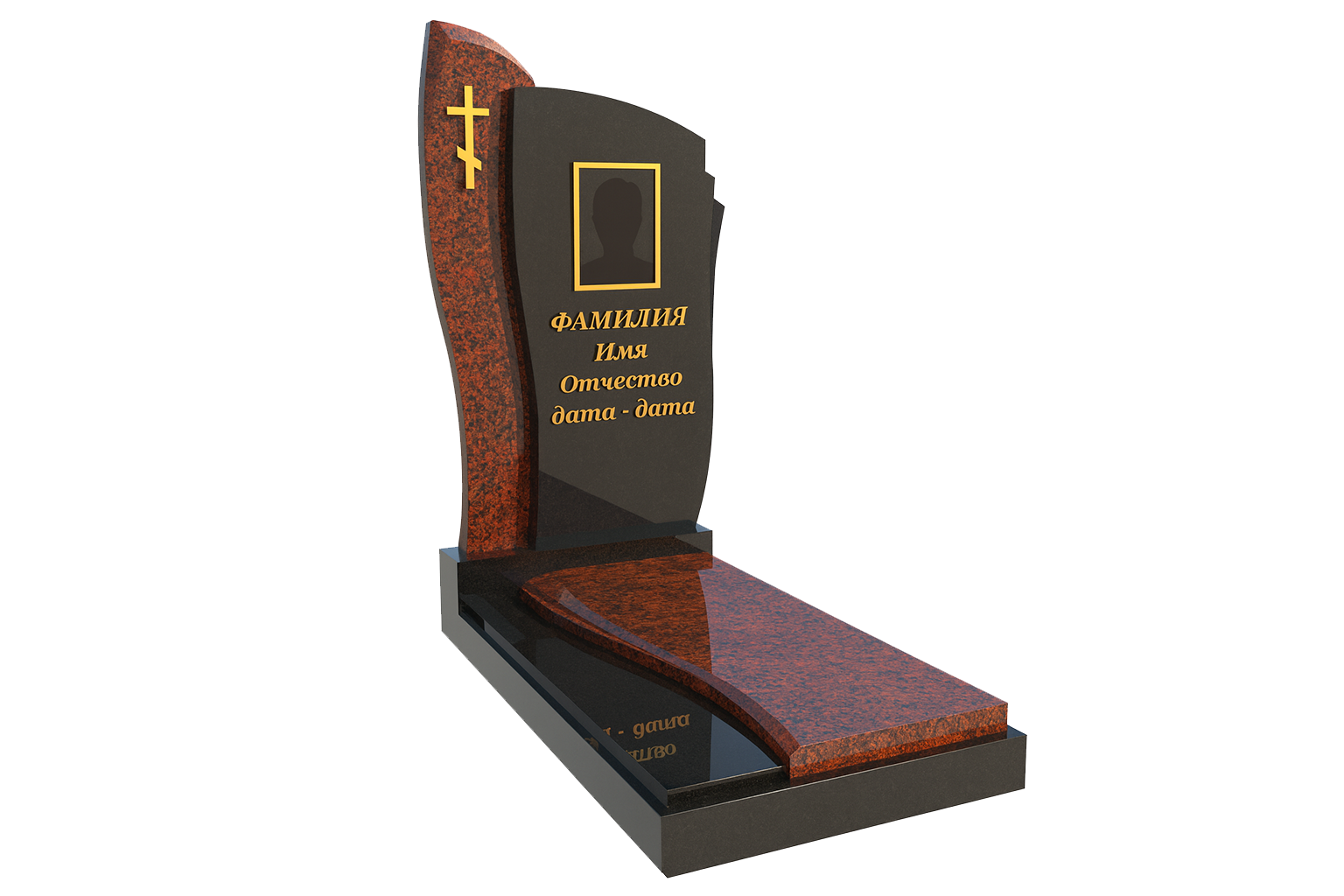 Комбинированный памятник из гранита купить в пинске