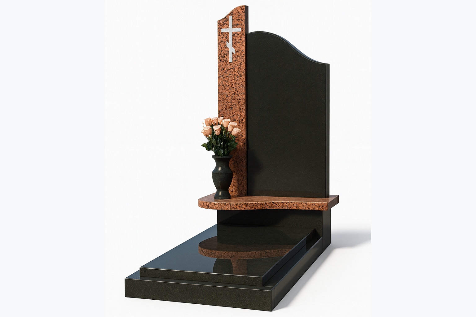 Памятник из габбро-диабаза и Balmoral Red